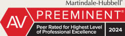 Martindale-Hubbell AV Preeminent Rating Peer Rated for Highest Level of Professional Excellence 2024